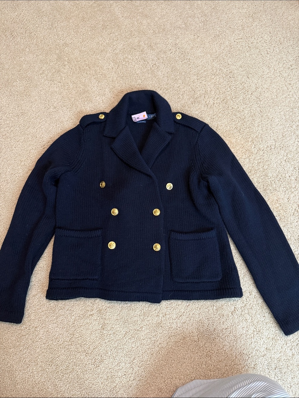 Polo Ralph Lauren Merino Sweater Blazer Hunter Navy Medium - Picture 4 of 16